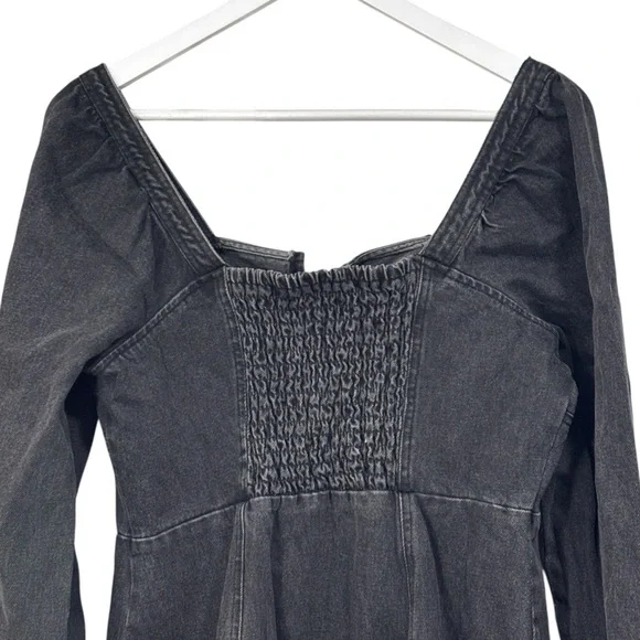 Future Collective Black Denim Long Sleeve Bustier Zipper Dress Size 14 NWT - Picture 11 of 12